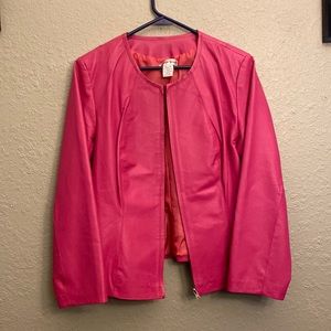 VINTAGE PINK LEATHER JACKET!! Rizzo would approve!